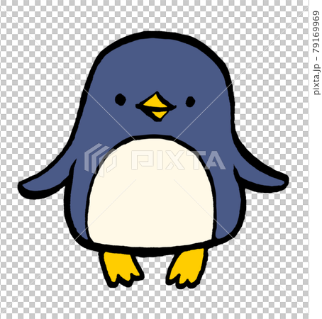 ペンギンのかわいい手描きイラストのイラスト素材
